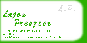 lajos preszter business card